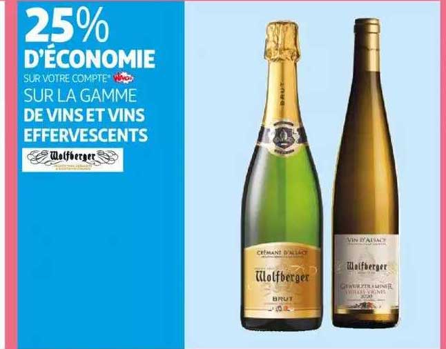 la gamme de vins et vins effervescents wolfberger
