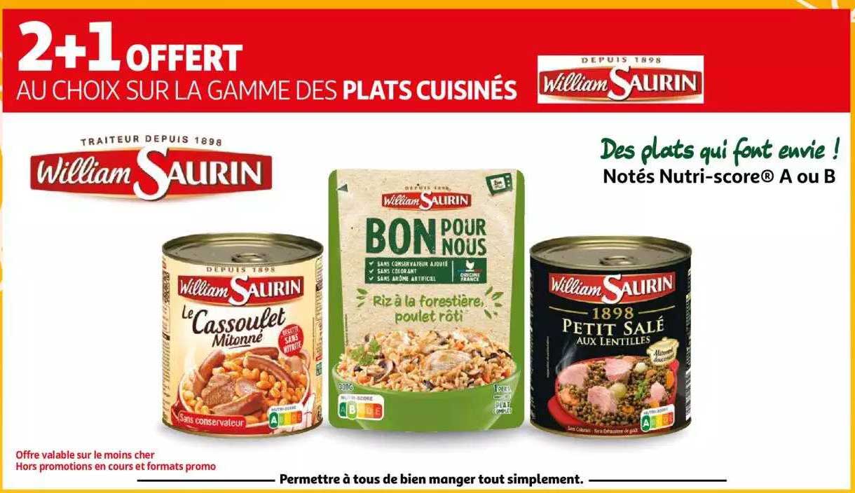 la gamme des plats cuisinés william saurin
