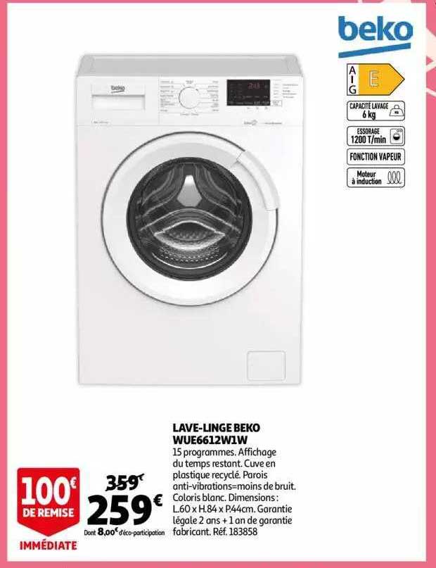 lave-linge beko wue6612w1w