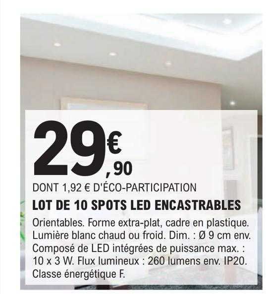 lot de 10 spots led encastrables