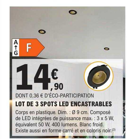 lot de 3 spots led encastrables
