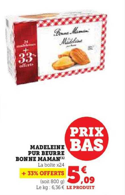 madeleines pur beurre bonne maman