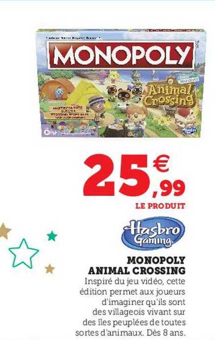 monopoly animal crossing hasbro gaming