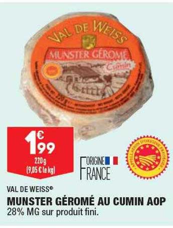 munster géromé au cumin aop val de weiss
