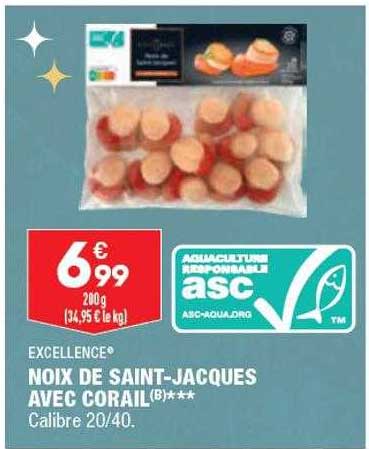 noix de saint-jacques avec corail excellence