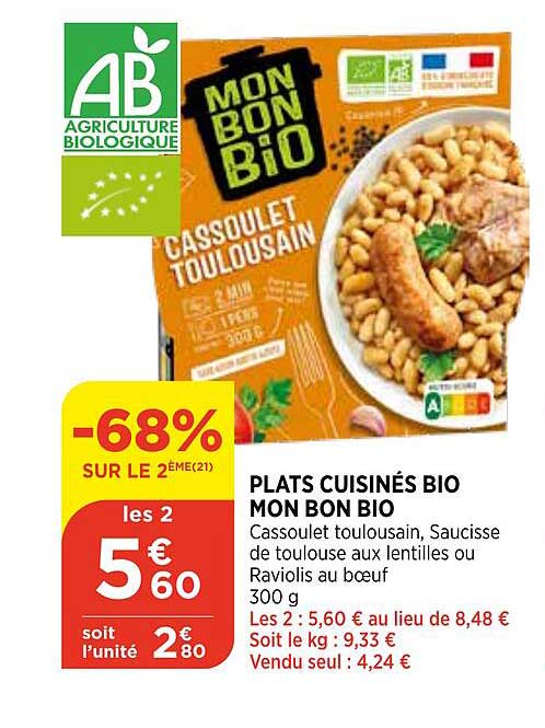 plats cuisinés bio mon bon bio