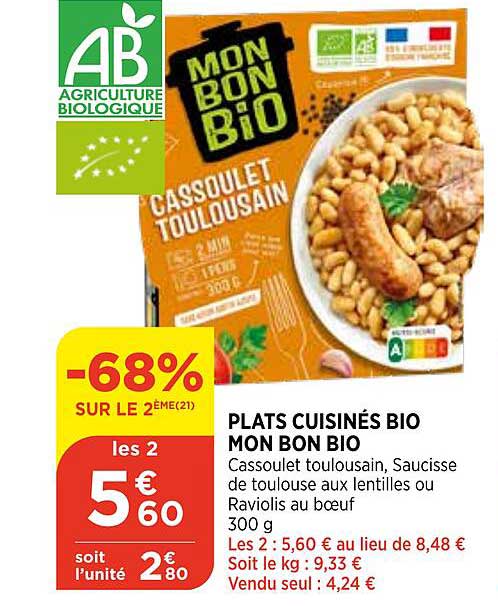 plats cuisinés bio mon bon bio