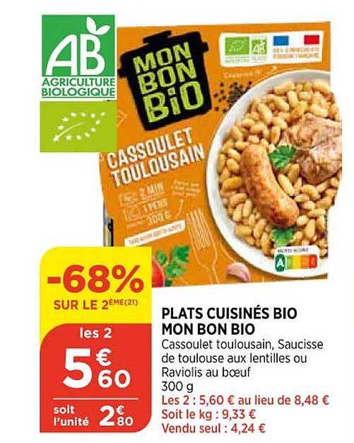 plats cuisinés bio mon bon bio