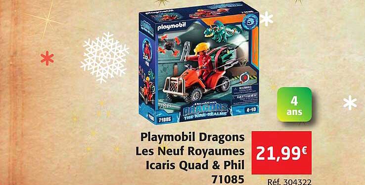 playmobil dragons les neuf royaumes icaris quad & phil 71085