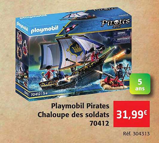 playmobil pirates chaloupe des soldats 70412