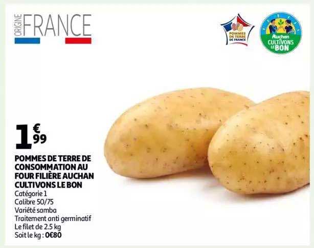 pommes de terre de consommation au four filière auchan cultivons le bon