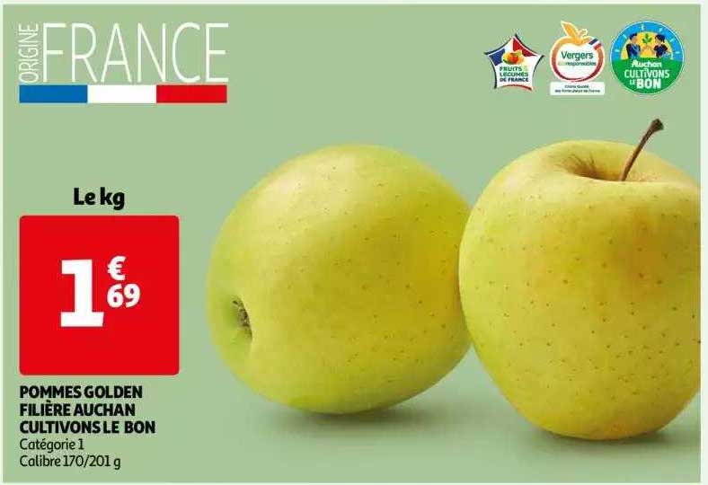 pommes golden filière auchan cultivons le bon