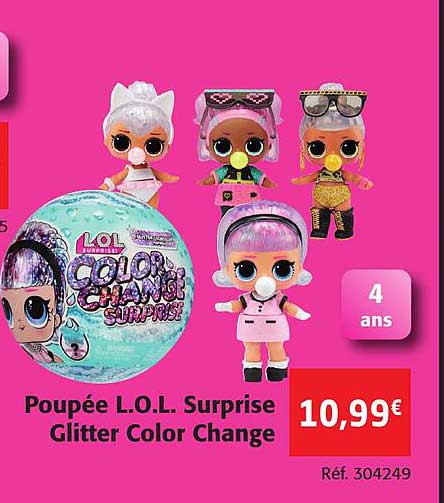 poupée l.o.l. surprise glitter color change