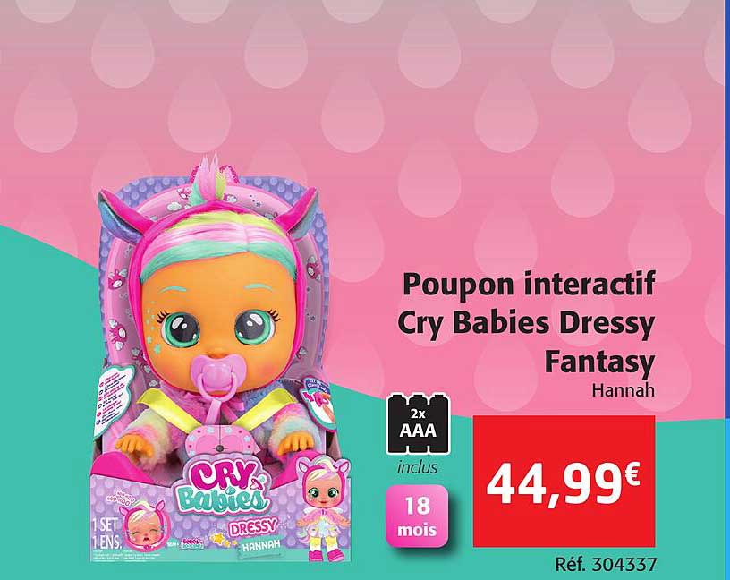poupon interactif cry babies dressy fantasy