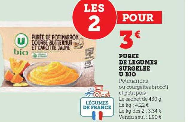 Purée De Légumes Surgelée U Bio
