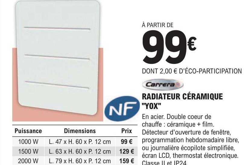 Radiateur Céramique "yox" Carrera