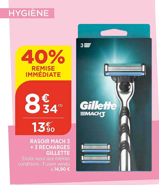 rasoir mach 3 + 3 recharges gillette