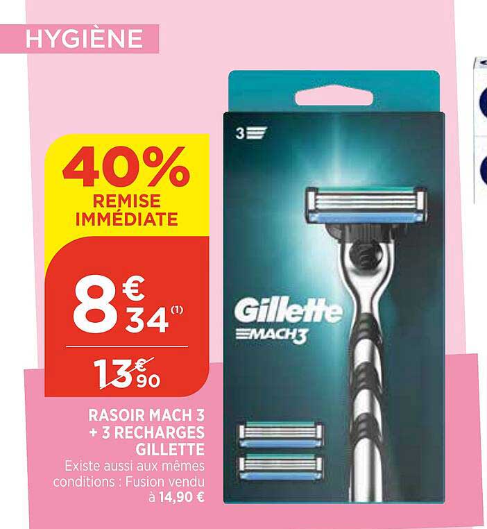 rasoir mach 3 + 3 recharges gillette