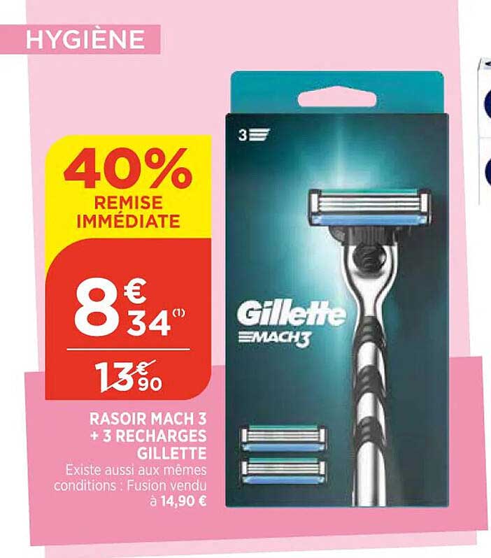 rasoir mach 3 + 3 recharges gillette