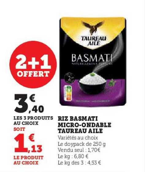 riz basmati micro-ondable taureau ailé