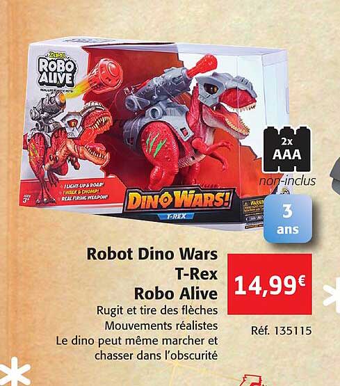 robot dino wars t-rex robo alive