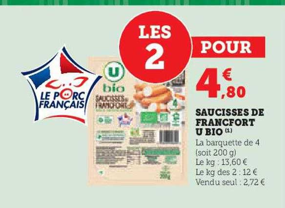 saucisses de francfort u bio