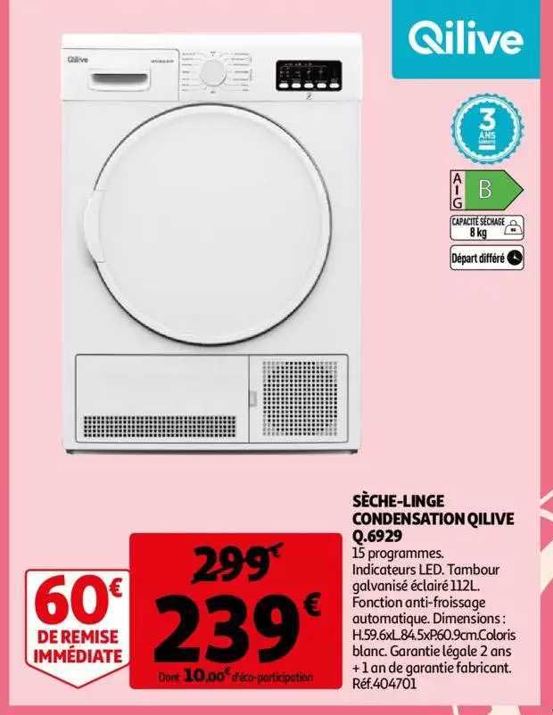 sèche-linge condensation qilive q.6929