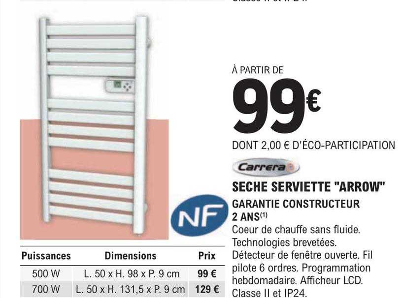 sèche serviette "arrow" carrera