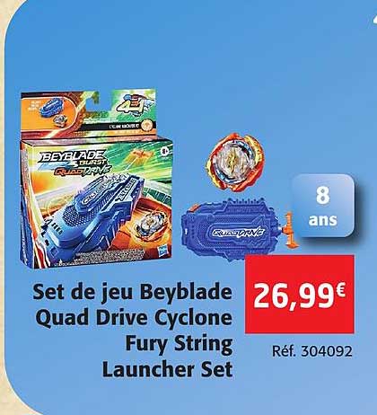 set de jeu beyblade quad drive cyclone fury string launcher set