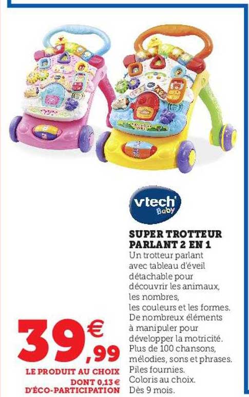 super trotteur parlant 2 en 1 vtech baby