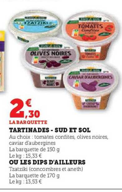 tartinades - sud et sol ou les dips d'ailleurs