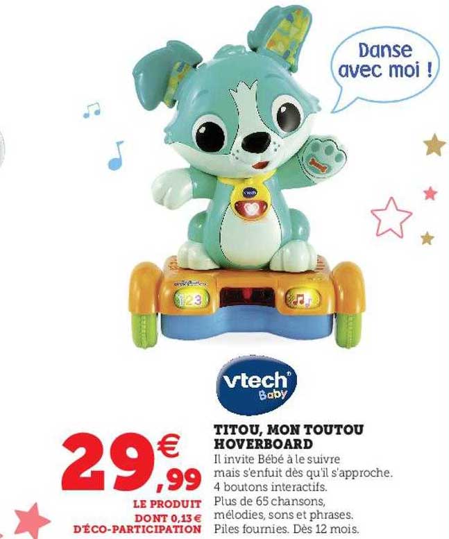 titou, mon toutou hoverboard vtech baby