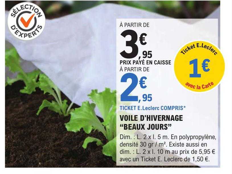 voile d'hivernage "beaux jours"