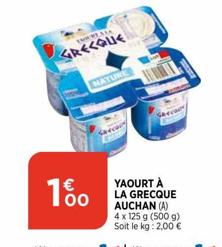 Yaourt à La Grecque Auchan