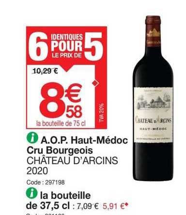 a.o.p. haut-médoc cru bourgeois château d'arcins 2020