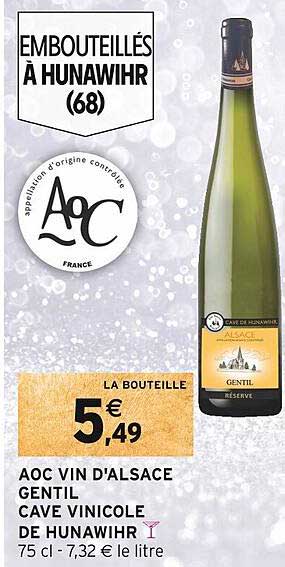 aoc vin d'alsace gentil cave vinicole de hunawihr
