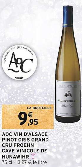 aoc vin d'alsace pinot gris grand cru froehn cave vinicole de hunawihr