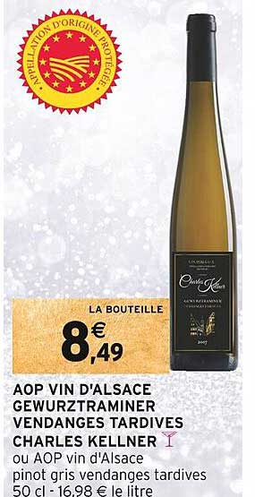 aop vin d'alsace gewurztraminer vendanges tardives charles kellner