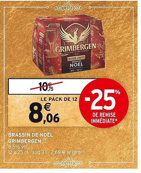 brassin de noël grimbergen -25% de remise immédiate
