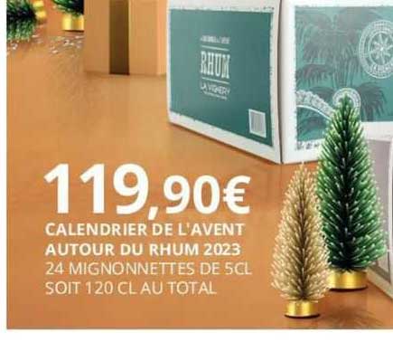 calendrier de l'avent autour du rhum 2023 24 mignonnettes de 5clsoit 120 cl au total