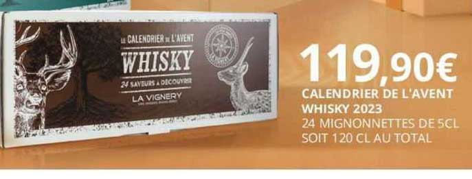 calendrier de l'avent whisky 2013 24 mignonnettes de 5cl soit 120 cl au total