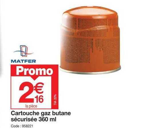 cartouche gaz butane sécurisée 360ml matfer