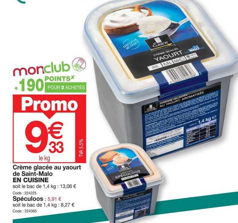 crème glacée au yaourt de saint-malo en cuisine