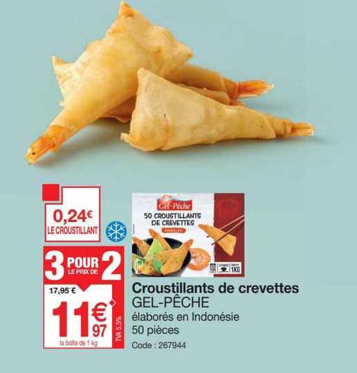 croustillants de crevettes gel-pêche