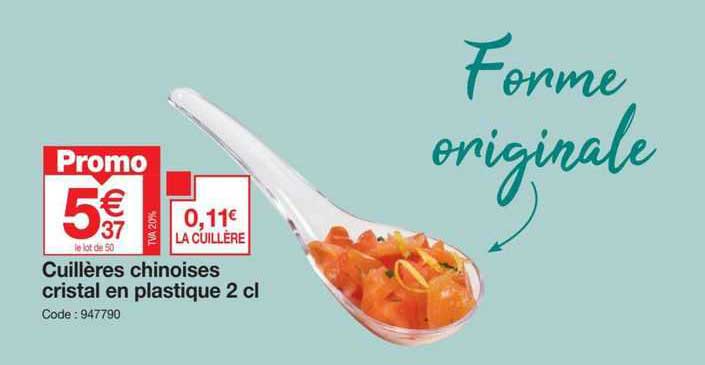 cuillères chinoises cristal en plastique 2 cl