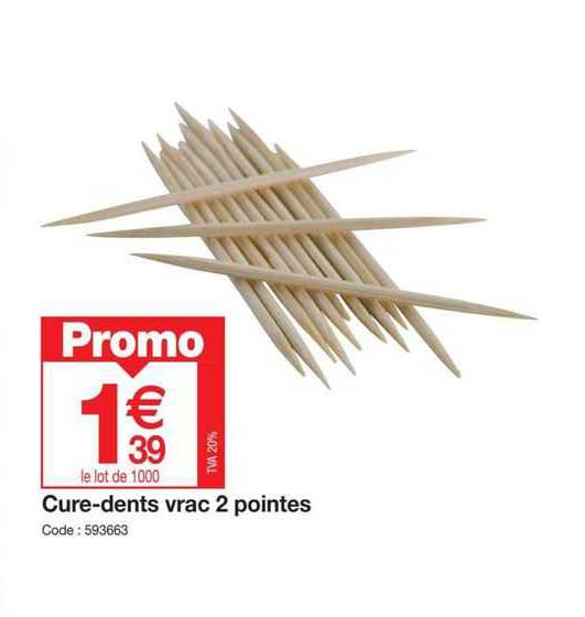 cure-dents vrac 2 pointes