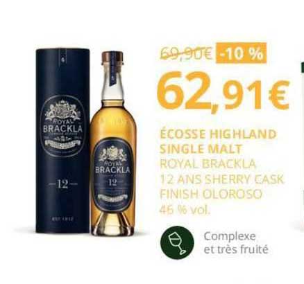 écosse highland single malt royal brackla 12 ans sherry cask finish oloroso