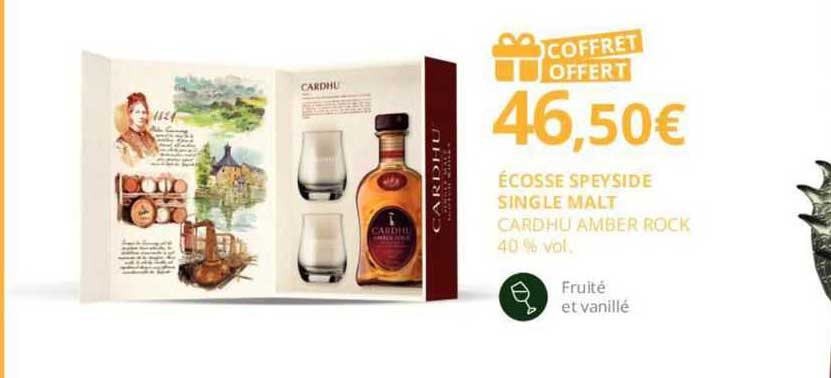 écosse speyside single malt cardhau amber rock 40% vol