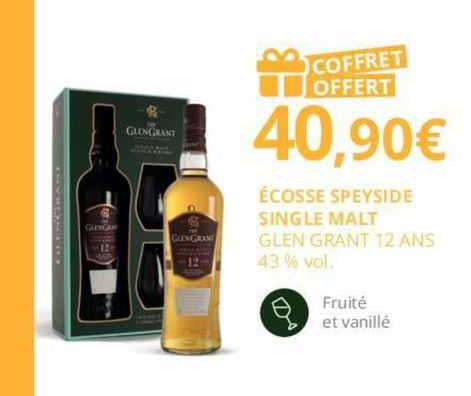 écosse speyside single malt glen grant 12 ans