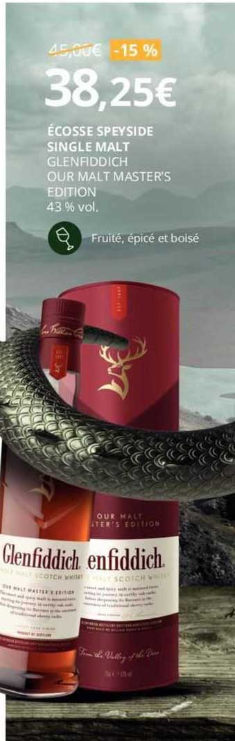 écosse speyside single malt glenfiddich our malt master's edition 43% vol